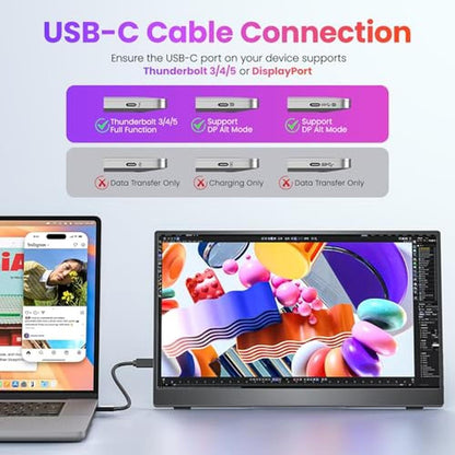 Premium Portable Monitors: Upperizon 15.6" FHD Travel – Side View