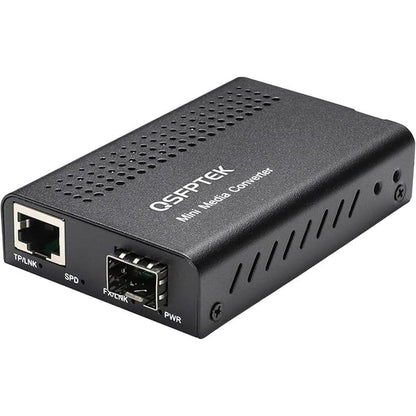 10G Ethernet Media Converter: 10G RJ45 to SFP+ Fiber – Front View