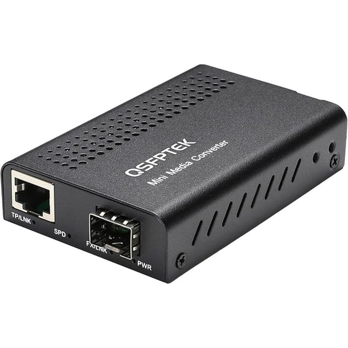 10G Ethernet Media Converter: 10G RJ45 to SFP+ Fiber – Front View