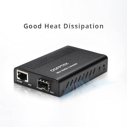 10G Ethernet Media Converter: 10G RJ45 to SFP+ Fiber – Close-up Detail
