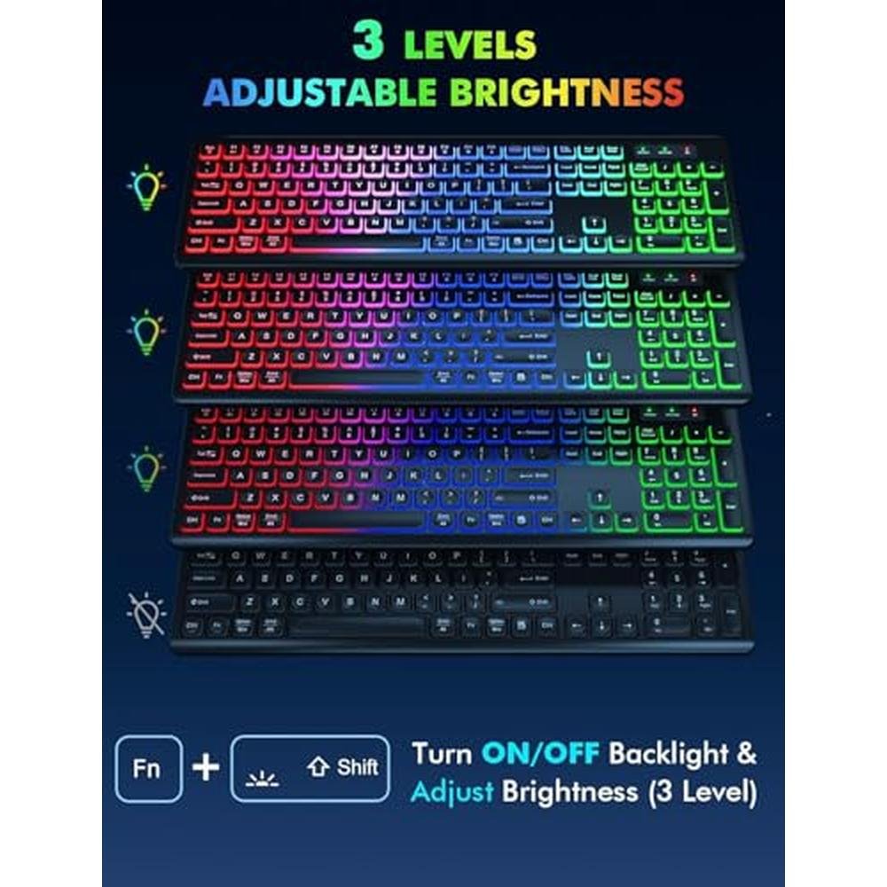 Wireless Keyboard Mouse Combo – Side View