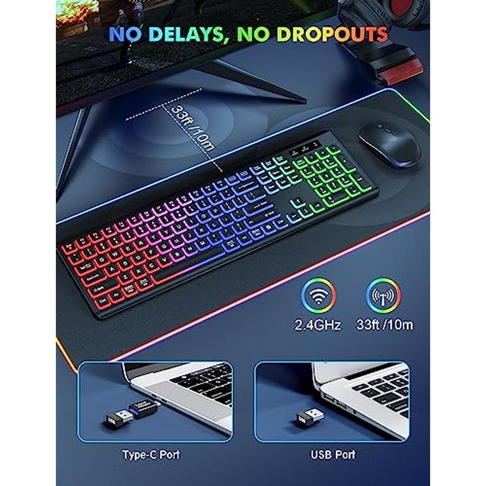 Wireless Keyboard Mouse Combo – In Use