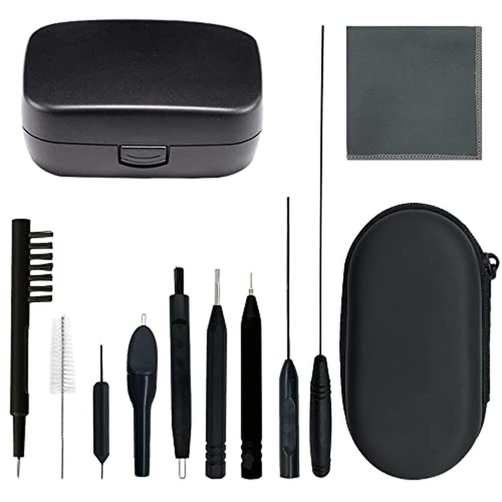 Hearing Aid Pieces: 12-Piece Cleaning Brush Kits with Wax – Front View