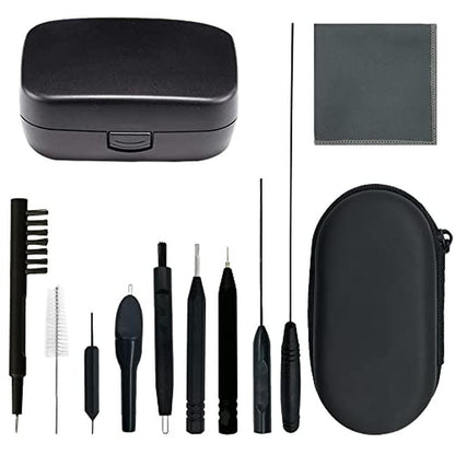 Hearing Aid Pieces: 12-Piece Cleaning Brush Kits with Wax – Front View