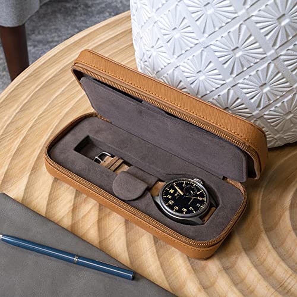 Watch Case: HOUSEOFHIGGINS Modern Leather Watch Case for Men – Packaging