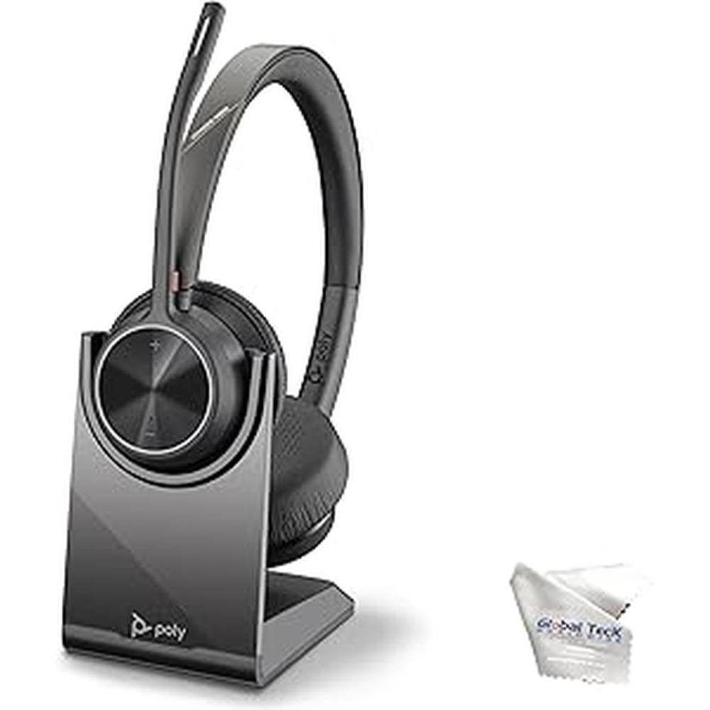 Poly Voyager 4320 UC Wireless Bluetooth Duo Headset – Front View