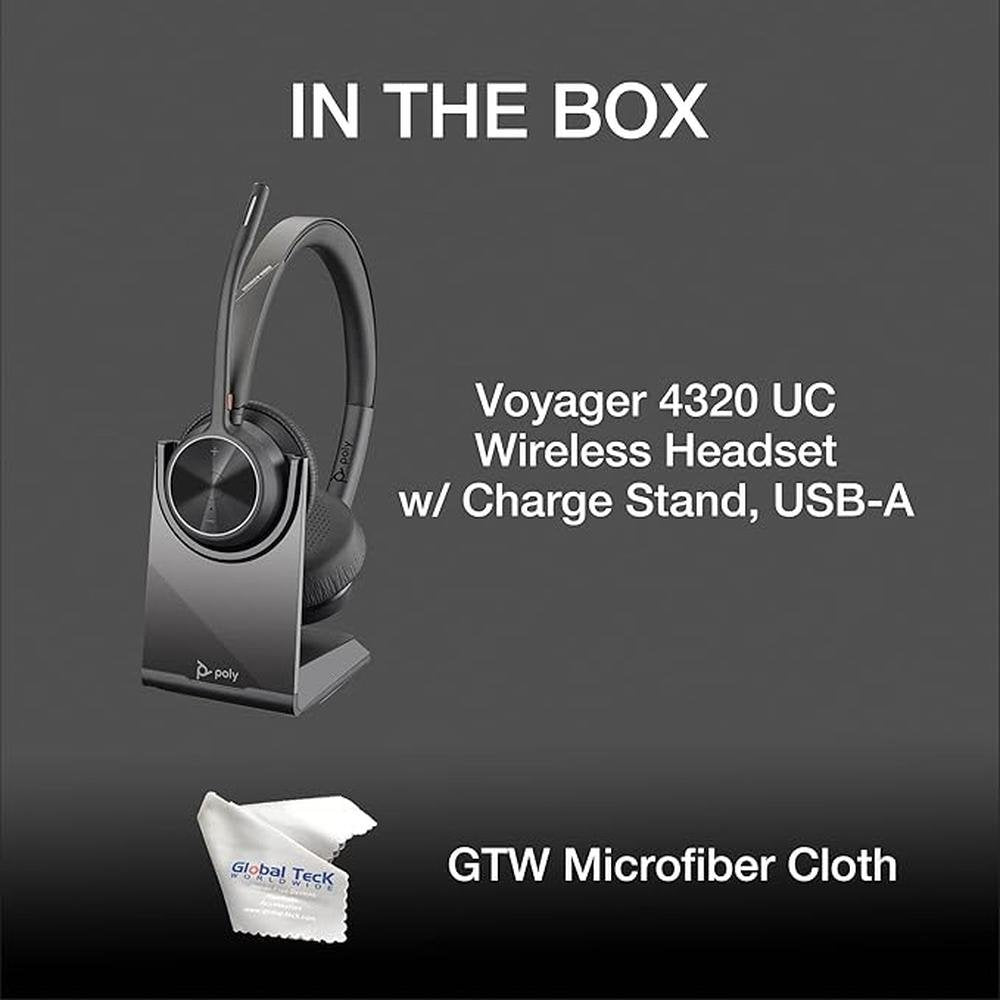 Poly Voyager 4320 UC Wireless Bluetooth Duo Headset – Side View