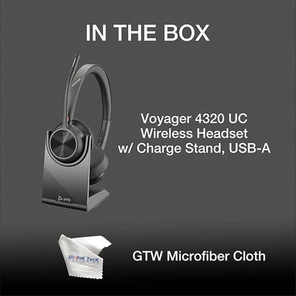 Poly Voyager 4320 UC Wireless Bluetooth Duo Headset – Side View