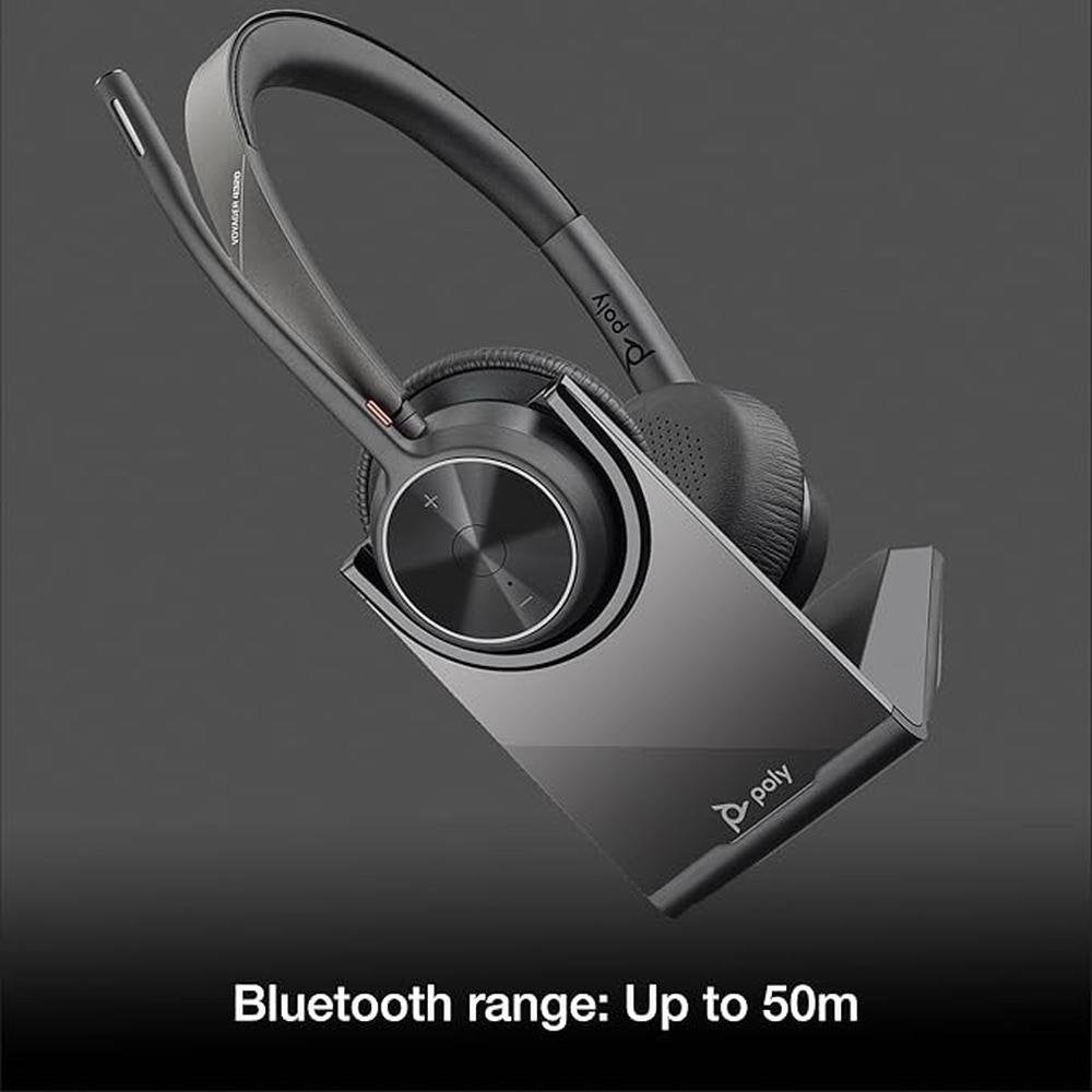 Poly Voyager 4320 UC Wireless Bluetooth Duo Headset – Close-up Detail