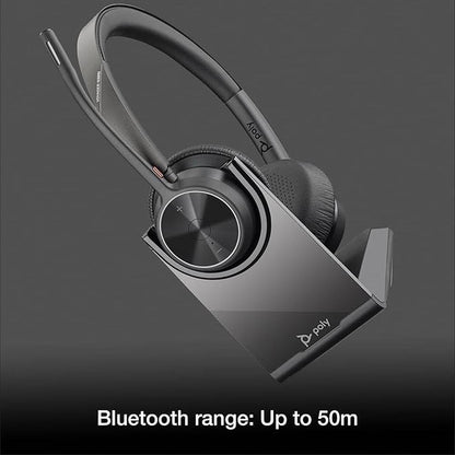 Poly Voyager 4320 UC Wireless Bluetooth Duo Headset – Close-up Detail