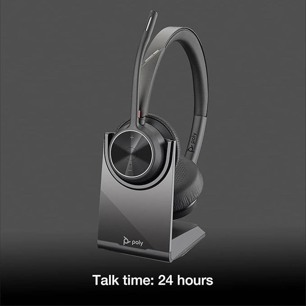 Poly Voyager 4320 UC Wireless Bluetooth Duo Headset – In Use