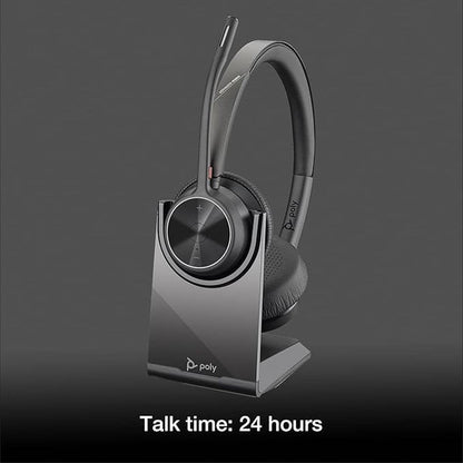 Poly Voyager 4320 UC Wireless Bluetooth Duo Headset – In Use