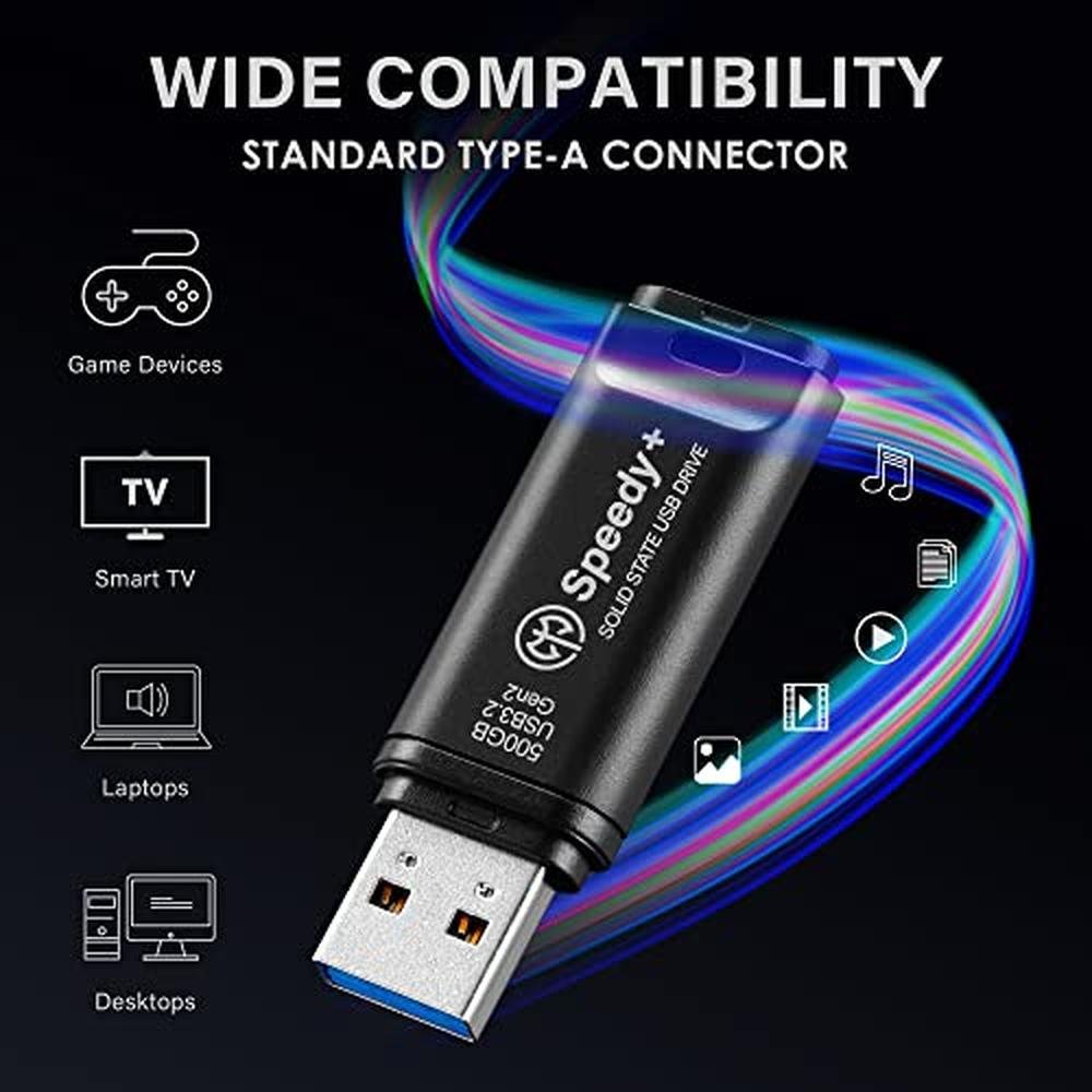 AXE MEMORY Portable SSD 500GB Solid State USB Drive – Side View