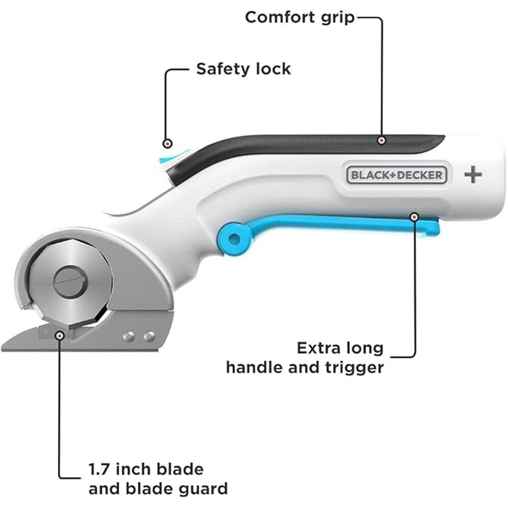 Black Decker: 4V MAX Cordless Fabric & Craft Cutter Rotary – Close-up Detail