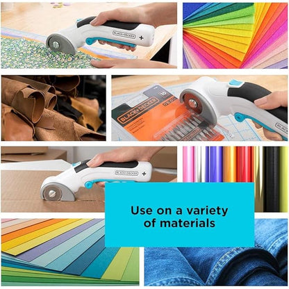 Black Decker: 4V MAX Cordless Fabric & Craft Cutter Rotary – In Use