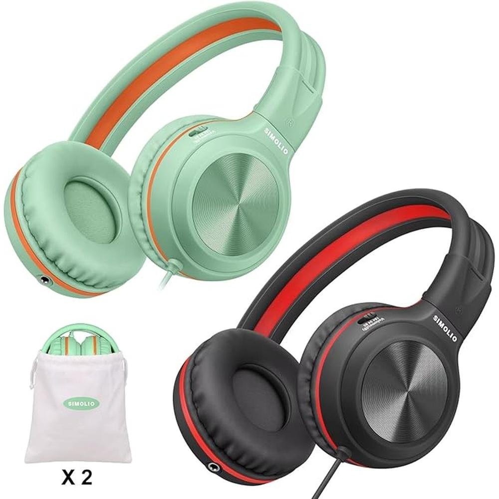 SIMOLIO 2 Pack Headphones for Laptop – Front View