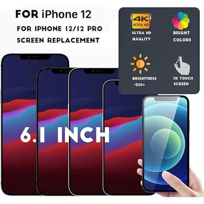 for iPhone 12/12 Pro Screen Replacement Kit 6.1 inch Full – Close-up Detail