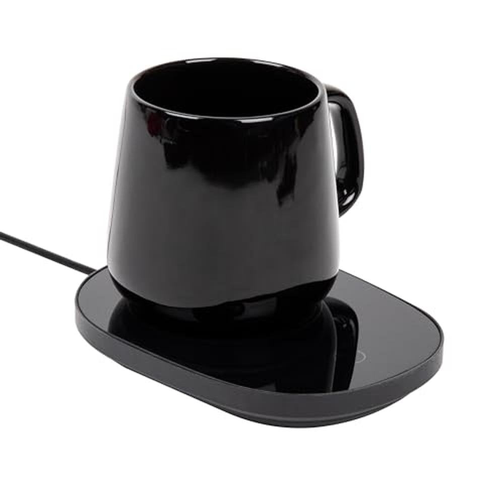 Coffee Warmer: Mind Reader Coffee Warmer and Mug Set Black – Front View