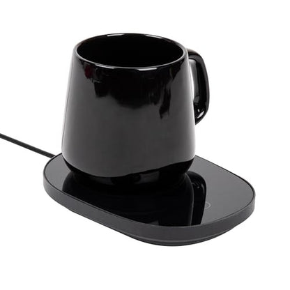 Coffee Warmer: Mind Reader Coffee Warmer and Mug Set Black – Front View
