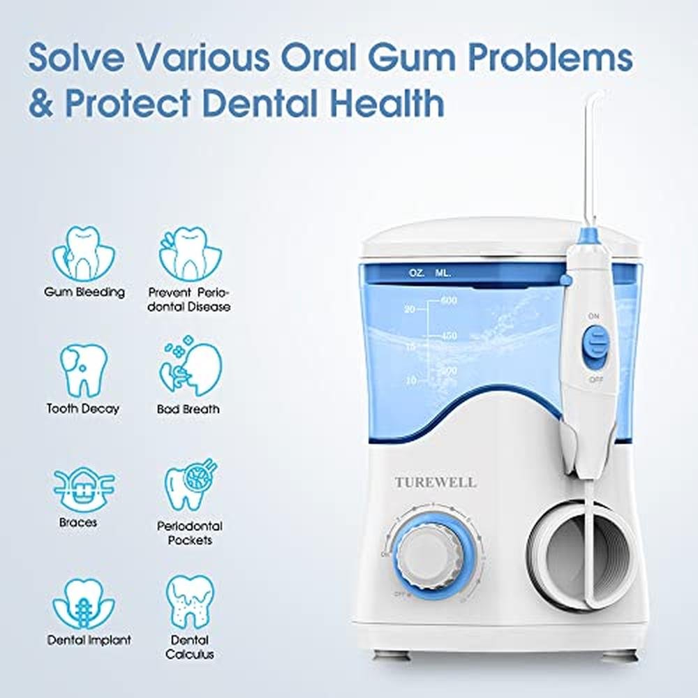 Water Dental Flosser: TUREWELL FC162 10 Pressure Levels – Side View