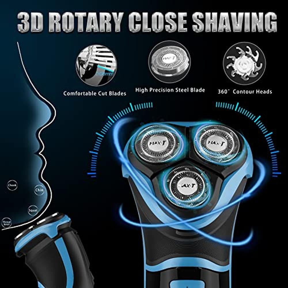 Electric Shaver: MAX-T Cordless Electric Razor for Men with – Side View