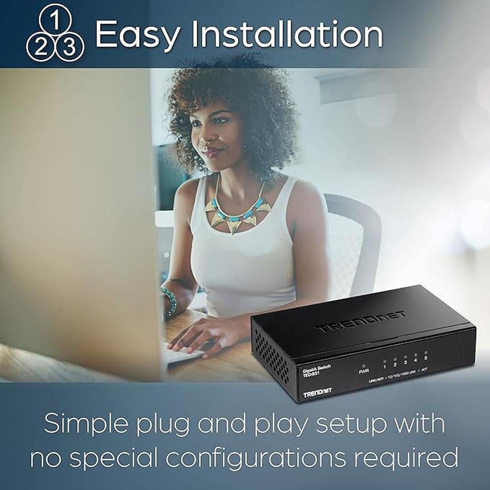 TRENDnet Gigabit Desktop Switch – Close-up Detail