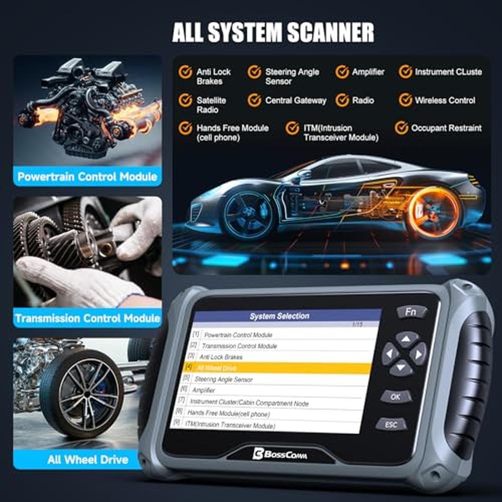 OBD2 Scanner All Systems: BOSSCOMM IF745 Car Code Reader – Close-up Detail