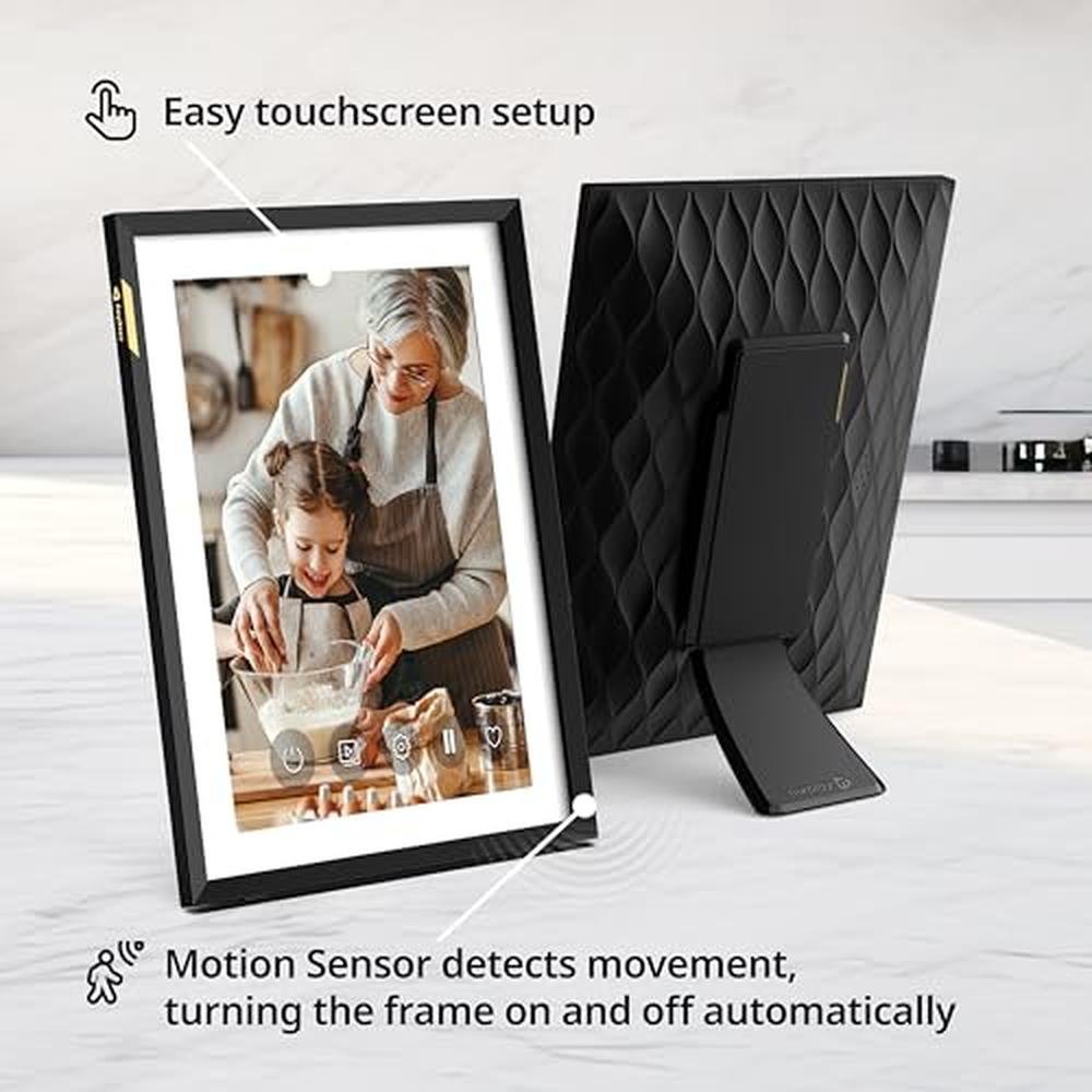 Digital Picture Frame: Nixplay AI-Enhanced 10.1 Inch HD – Side View