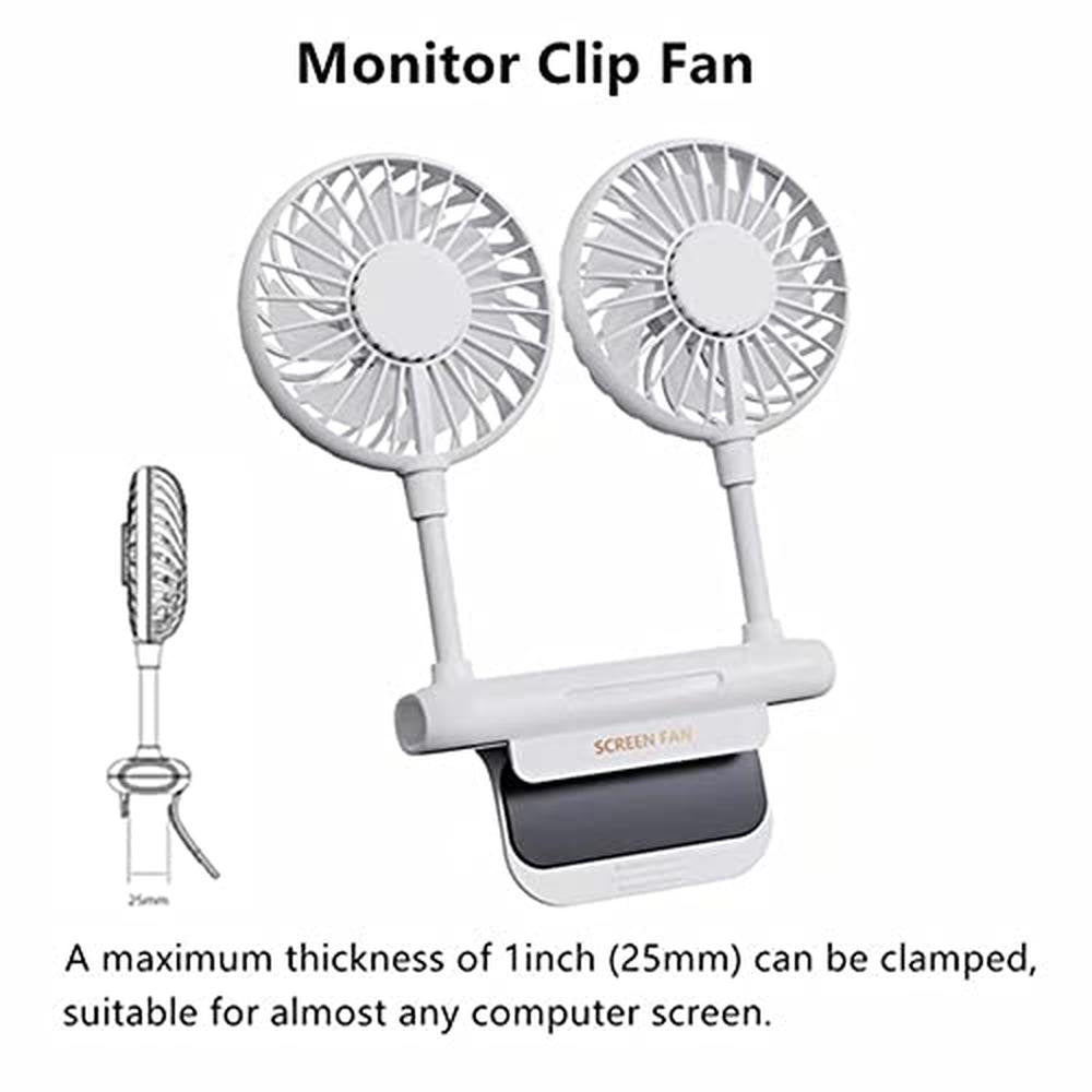 Fan THRRLY: THRRLY Monitor Fan with 2 Rotatable Heads – Close-up Detail