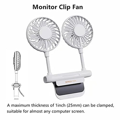 Fan THRRLY: THRRLY Monitor Fan with 2 Rotatable Heads – Close-up Detail