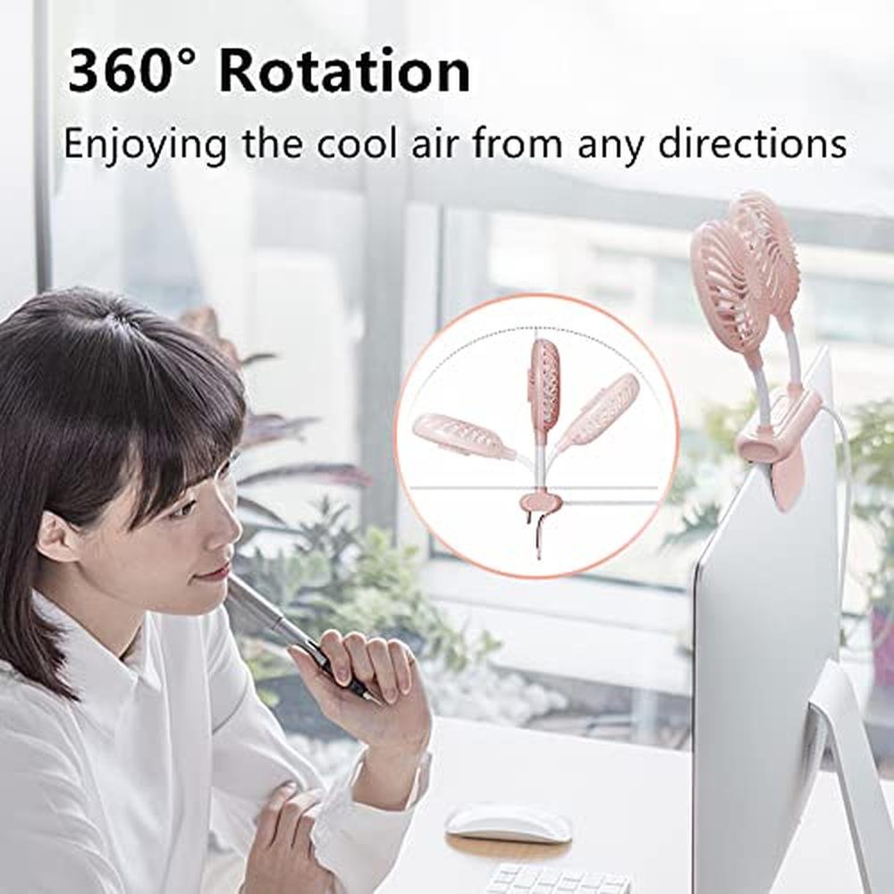 Fan THRRLY: THRRLY Monitor Fan with 2 Rotatable Heads – In Use