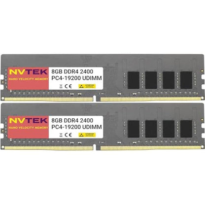 NVTEK 16GB: 2X8GB DDR4 2400MHZ PC4-19200 UDIMM 1Rx8 1.2V – Front View