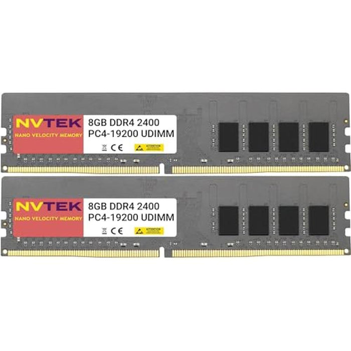 NVTEK 16GB: 2X8GB DDR4 2400MHZ PC4-19200 UDIMM 1Rx8 1.2V – Front View