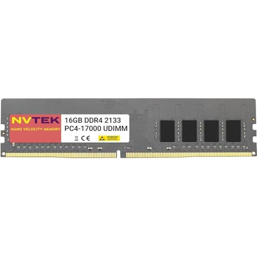 NVTEK 16GB: NVTEK DDR4 2133MHz PC4-17000 UDIMM – Front View