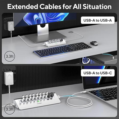 Powered USB Hub: intpw 10 Port USB 3.1 Hub with 10Gbps Data – Packaging