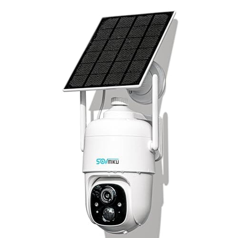 Sovmiku CQ1 AI 2K Solar Security Camera – Front View