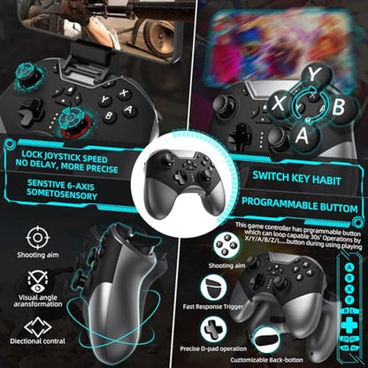 Premium Bluetooth Controller: Advanced 6-Axis Gyro – Close-up Detail