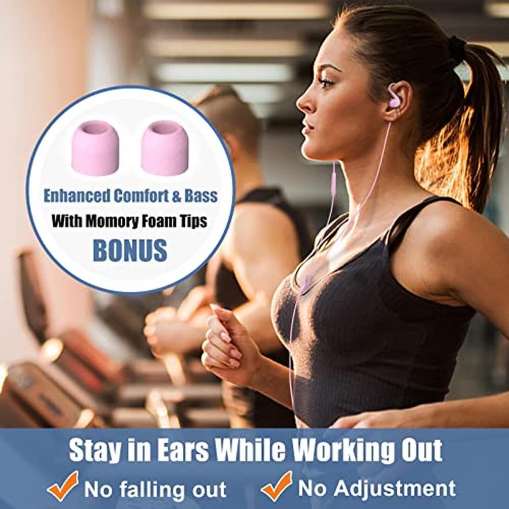 Ear Joysico: Joysico Sport Headphones Wired Over-Ear In-Ear – Close-up Detail