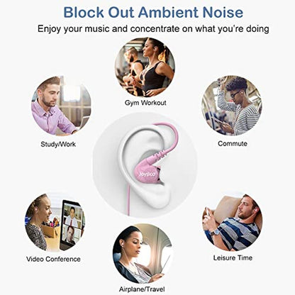 Ear Joysico: Joysico Sport Headphones Wired Over-Ear In-Ear – In Use