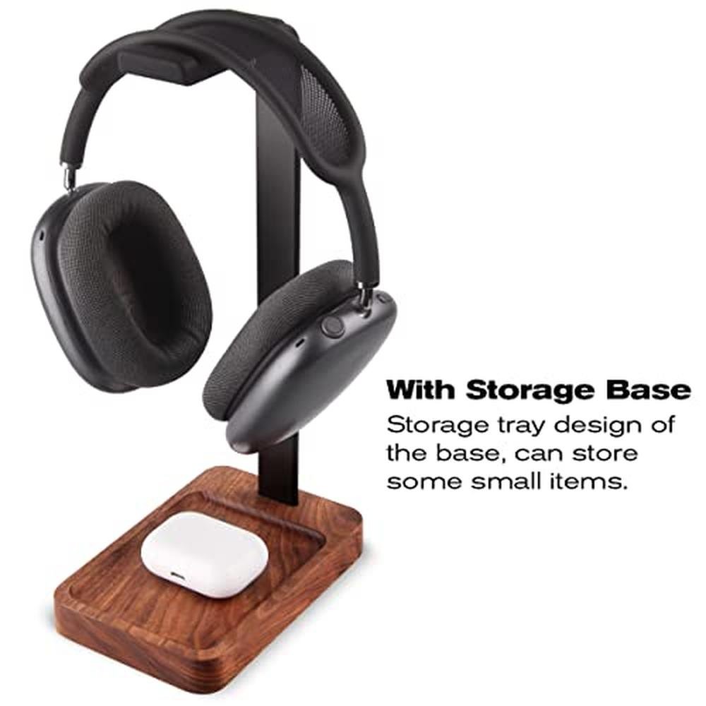 Walnut Holder: PHERKORM Walnut Wood Aluminum Headset Holder – Packaging