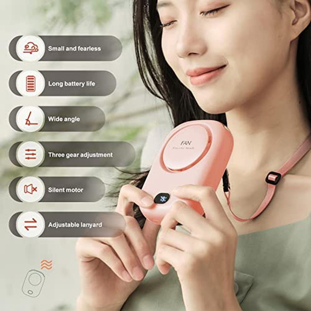 Portable Neck Fan: Pikapikap Hanging Neck Fan Hands-Free – Close-up Detail