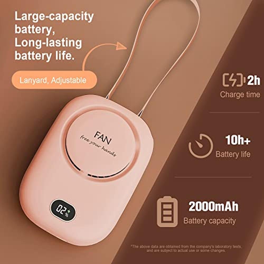 Portable Neck Fan: Pikapikap Hanging Neck Fan Hands-Free – In Use