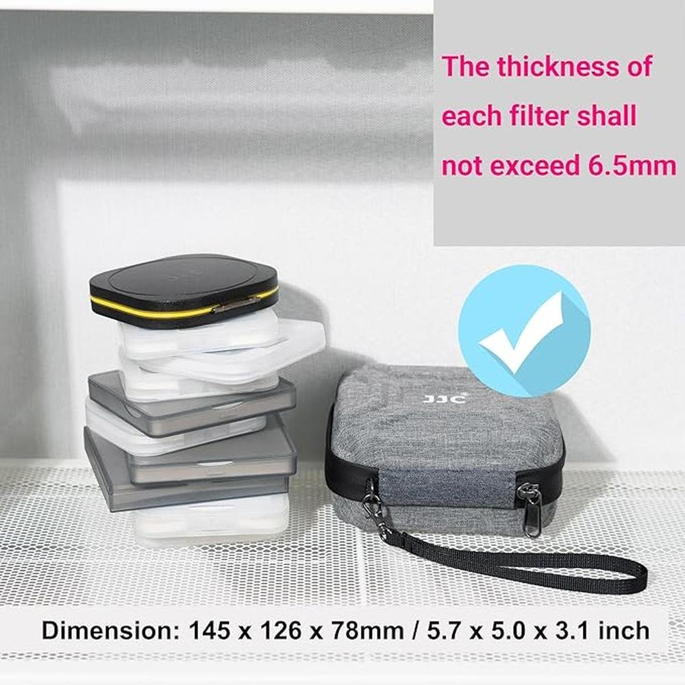 JJC 10 Pockets Hard Shell Lens Filter Bag Up to 95mm – Side View