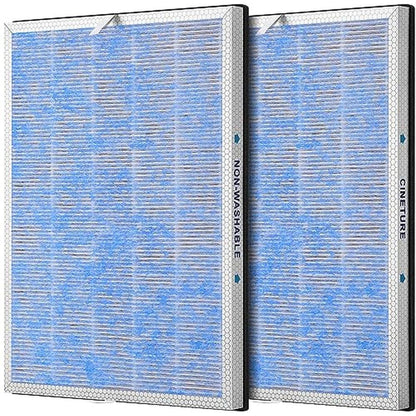 MSA3 MSA3S: 2 Pack True HEPA Filter Replacement Compatible – Front View