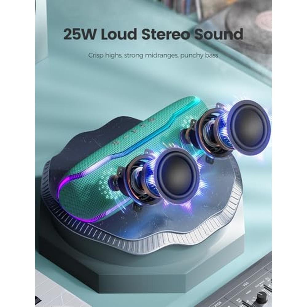 Bluetooth Speaker: IPX7 Waterproof Wireless Speakers with – Side View