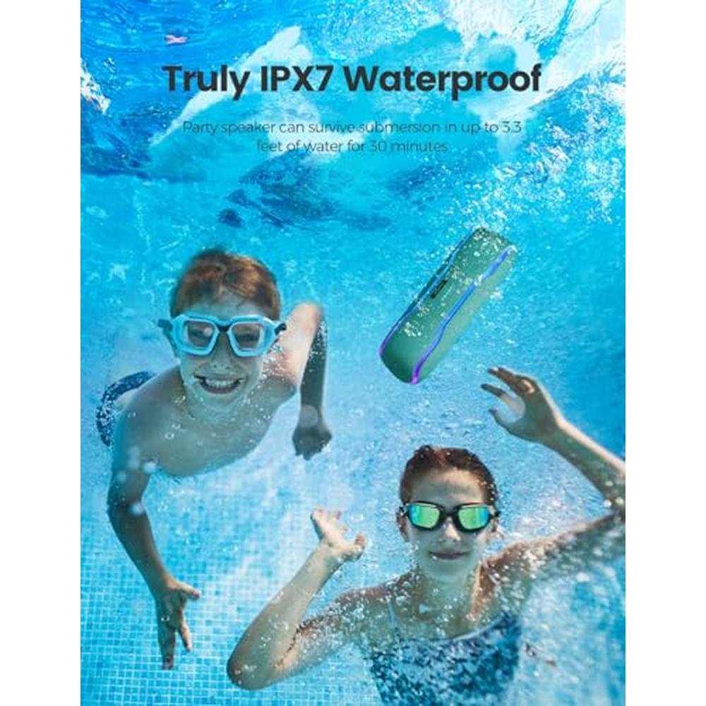 Bluetooth Speaker: IPX7 Waterproof Wireless Speakers with – Close-up Detail