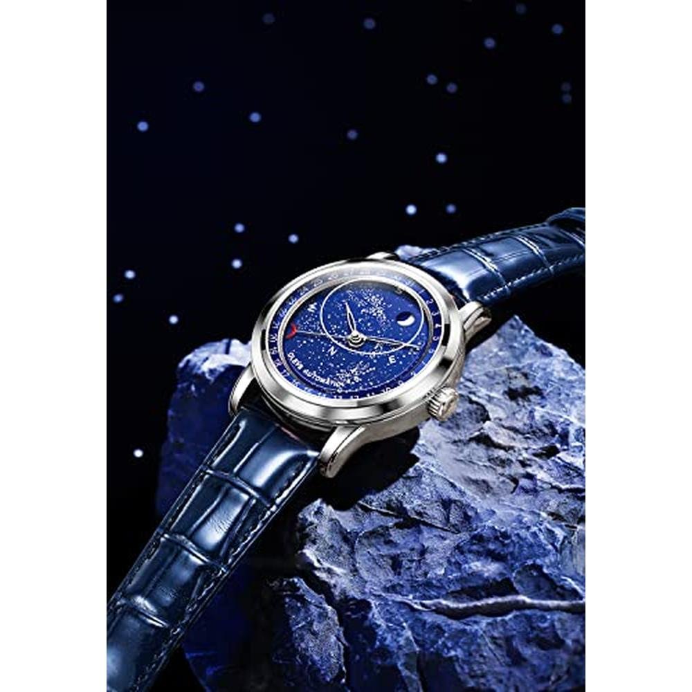 Watches Olevs: Olevs Men's Automatic Starry Sky Moon Phase – Side View