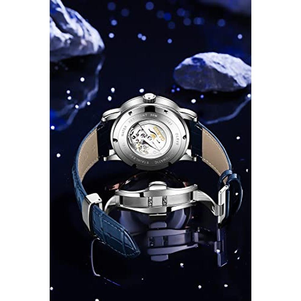 Watches Olevs: Olevs Men's Automatic Starry Sky Moon Phase – Close-up Detail