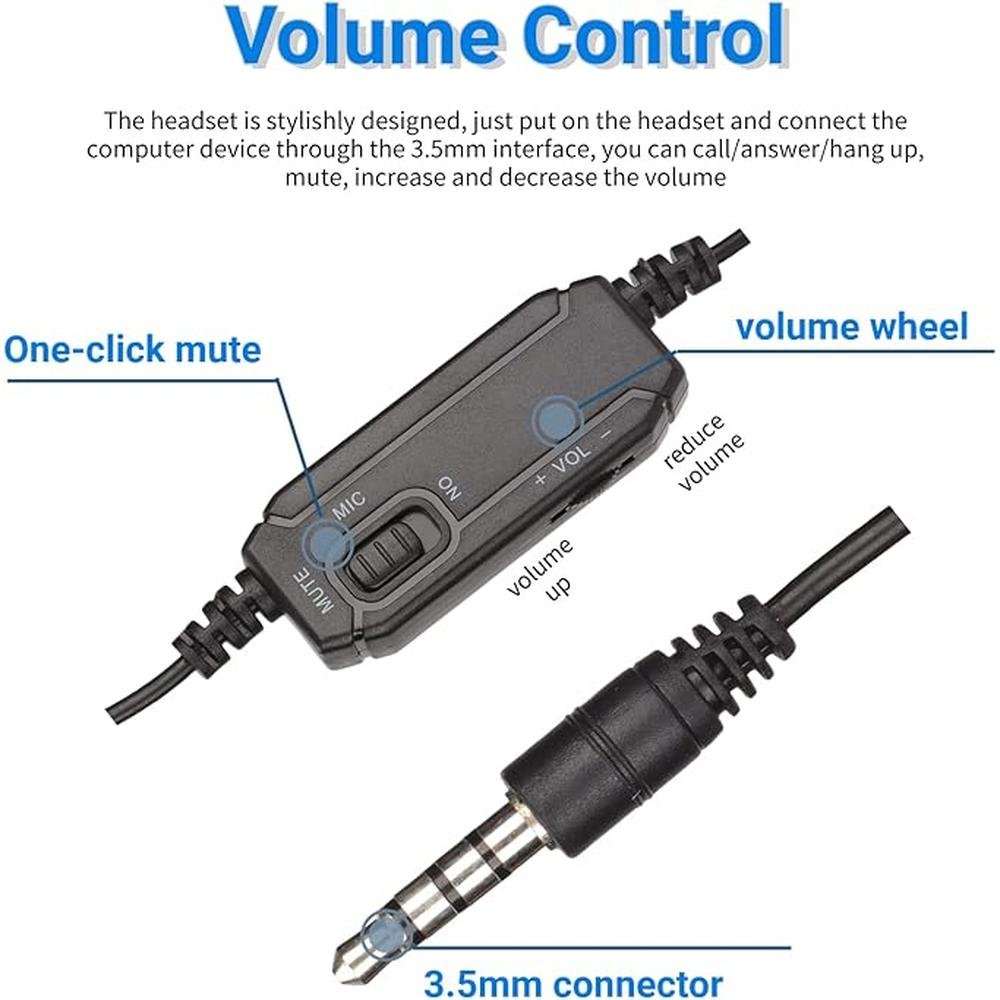 Wired Headset: 3.5mm Single Ear Headphone Gaming Headset – Close-up Detail