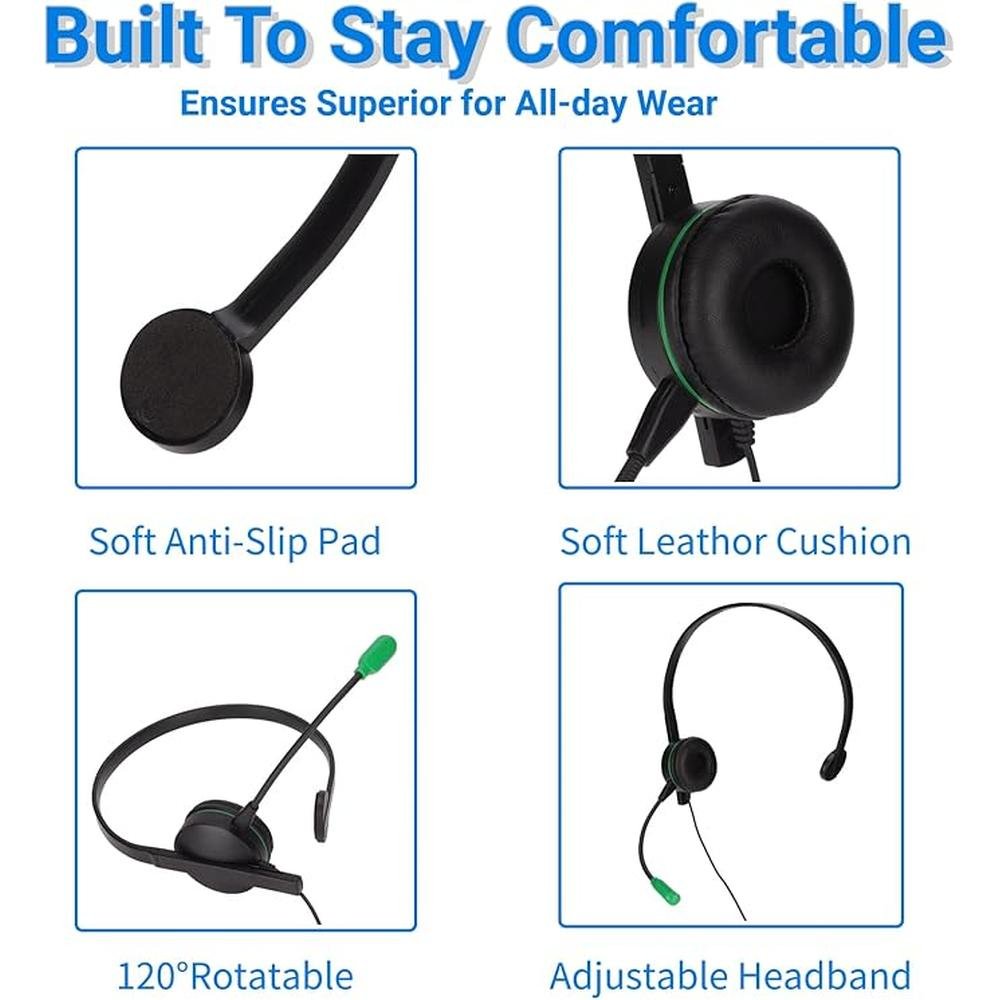 Wired Headset: 3.5mm Single Ear Headphone Gaming Headset – In Use